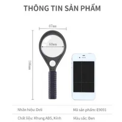 Kính Lúp Phóng To Gấp 3 Deli E9092/E9091 - Thiết Kế Gọn Nhẹ, Độ Phóng Đại 3-6 Lần, Phù Hợp Quan Sát Chi Tiết