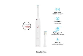 Bàn Chải Điện Halio Sonic SmartClean - Bảo Hành 1 Năm, Công Nghệ Sóng Âm, 4 Chế Độ Làm Sạch, Tiện Dụng Cho Trẻ Em Và Người Lớn