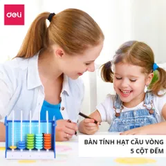 Bàn Tính Hạt 5 Dòng Deli 74314 - Đồ Dùng Học Tập Chất Lượng Cao Cho Trẻ Từ 3-6 Tuổi, Chống Va Đập, Thiết Kế Màu Sắc Tươi Sáng