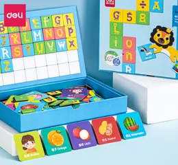 Bảng Chữ Cái, Chữ Số và Hình Ảnh Deli 74550 - Đồ Dùng Học Tập An Toàn Cho Trẻ Em, Nhiều Màu Sắc Bắt Mắt