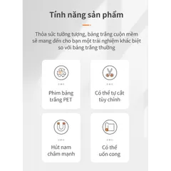 Bảng Từ Trắng Không Viền 600x900mm Deli 8716 - Tiện Lợi, Có Thể Cắt, Dễ Dàng Gấp Gọn, Bám Dính Tốt Cho Tủ Lạnh Và Bảng Trắng