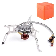 Bếp gas mini du lịch Halin chống gió - Bếp cắm trại gọn nhẹ, không cần đầu chuyển, lý tưởng cho dã ngoại, chất lượng cao.