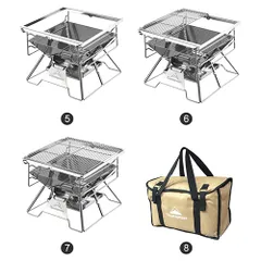Bếp Nướng Dã Ngoại Gấp Gọn Campingmoon X-Two - Thép Không Gỉ Chịu Nhiệt Cao, Tiện Lợi Mang Theo Khi Cắm Trại