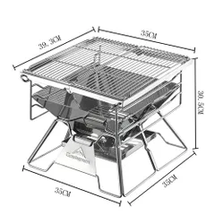 Bếp Nướng Dã Ngoại Gấp Gọn Campingmoon X-Two - Thép Không Gỉ Chịu Nhiệt Cao, Tiện Lợi Mang Theo Khi Cắm Trại
