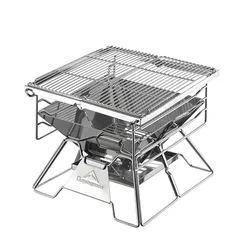 Bếp Nướng Dã Ngoại Gấp Gọn Campingmoon X-Two - Thép Không Gỉ Chịu Nhiệt Cao, Tiện Lợi Mang Theo Khi Cắm Trại