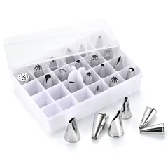 Bộ 24 Đui Bắt Kem Inox Cao Cấp - Dụng Cụ Trang Trí Bánh Cupcake, Bánh Gato Độc Đáo và Chuyên Nghiệp