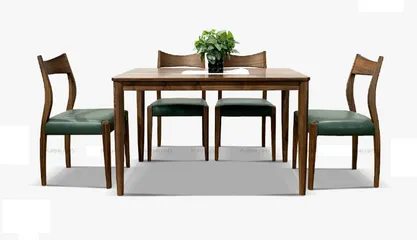 Bộ Bàn Ăn Kondo 4 Ghế Asahi Nhật Bản - Nội Thất Sang Trọng Cho Không Gian Bếp Nhỏ, Chất Liệu Gỗ Óc Chó Cao Cấp