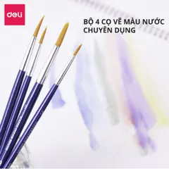 Bộ Cọ Vẽ Chuyên Nghiệp Deli 73867/73866/73885 - Dùng Cho Màu Nước, Bột, Sơn Acrylic, Thiết Kế Đa Dạng Cho Nghệ Sĩ