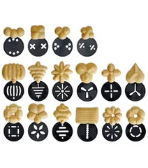 Bộ Dụng Cụ Nhấn Bánh Cookies Press Nhựa 13 Mặt & 6 Đui - Dễ Sử Dụng và Vệ Sinh, An Toàn Cho Sức Khỏe