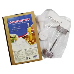Bộ Dụng Cụ Nhấn Bánh Cookies Press Nhựa 13 Mặt & 6 Đui - Dễ Sử Dụng và Vệ Sinh, An Toàn Cho Sức Khỏe