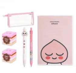 Bộ Dụng Cụ Học Tập Deli 6 Món Cho Bé - Sổ Tay Kakao, Bút Gel, Bút Chì Ngọt Ngào, Tẩy Chì - Đồ Dùng Học Tập Dễ Thương