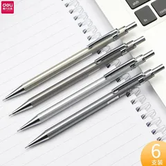 Bút Chì Kim Học Sinh Deli Kèm Đầu Tẩy S001/S002 - Bút Kim Loại Đánh Bóng Chống Gỉ Nét 0.5mm & 0.7mm, Tiện Dụng Cho Học Sinh