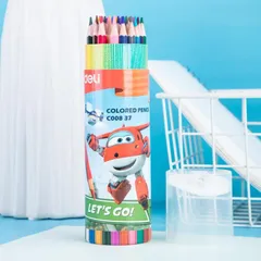 Bút Chì Màu Deli Superwings Kèm Gọt Chì - Nhiều Màu Sắc Sặc Sỡ Cho Học Sinh - Bút Chì Gỗ Tự Nhiên An Toàn Cho Trẻ Em