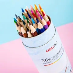 Bút Chì Màu Nước Deli Dạng Cốc 68129/68130 - Chất Lượng Cao, Màu Sắc Tươi Sáng, Dễ Dàng Tán Trên Giấy