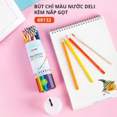 Bút Chì Màu Nước Deli Dạng Cốc 68129/68130 - Chất Lượng Cao, Màu Sắc Tươi Sáng, Dễ Dàng Tán Trên Giấy