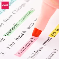 Bút Highlight Đánh Dấu Nhớ Dòng Dạ Quang Deli S625 - Nhiều Màu Sắc Tươi Sáng, An Toàn, Phù Hợp Học Tập và Văn Phòng