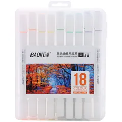 Bút Lông Màu Hai Đầu Baoke MP2923 - Bút Vẽ Đầu To & Nhỏ Thoải Mái Sáng Tạo, 12-48 Màu Sắc Tươi Sáng, Hàng Chính Hãng