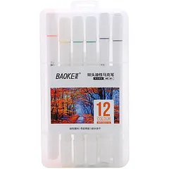 Bút Lông Màu Hai Đầu Baoke MP2923 - Bút Vẽ Đầu To & Nhỏ Thoải Mái Sáng Tạo, 12-48 Màu Sắc Tươi Sáng, Hàng Chính Hãng