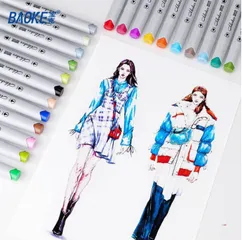 Bút Lông Màu Hai Đầu Marker Baoke MP2925 - Bút Vẽ Tô Màu An Toàn, Thiết Kế Đẹp Cho Nghệ Sĩ Và Học Sinh, Bộ 12-24 Màu Sắc Tươi Sáng