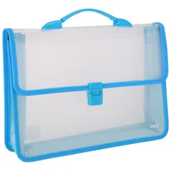 Cặp học sinh 2 ngăn Deli EB50232/EB50242 - Nhựa PP trong suốt, thiết kế tiện dụng, kích thước A4, màu xanh hồng, đồ dùng học tập lý tưởng.