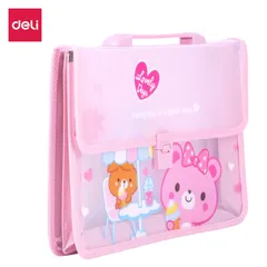 Cặp Học Sinh Hoạt Hình Deli - Nhựa PP Nhập Khẩu Hàn Quốc Dễ Thương Cho Trẻ Em, Kích Thước 335x240x35mm, Bền Bỉ Và Thẩm Mỹ