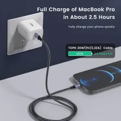 Cáp Sạc Nhanh TOPK AN10 Kim Loại Micro USB Type C - Sạc Nhanh 20W, Truyền Dữ Liệu 1Gb Trong 30s, Dây Bền Bỉ 30.000 Lần Uốn