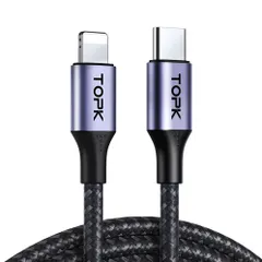 Cáp Sạc Nhanh TOPK AN10 Kim Loại Micro USB Type C - Sạc Nhanh 20W, Truyền Dữ Liệu 1Gb Trong 30s, Dây Bền Bỉ 30.000 Lần Uốn