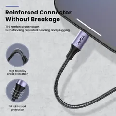 Cáp Sạc Nhanh TOPK AN10 Kim Loại Micro USB Type C - Sạc Nhanh 20W, Truyền Dữ Liệu 1Gb Trong 30s, Dây Bền Bỉ 30.000 Lần Uốn