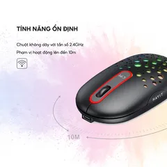 Chuột Không Dây Havit MS64GT - Thiết Kế Ergonomic, 3 Chế Độ DPI, Màu Sắc Năng Động, Phạm Vi 10m, Phù Hợp Cho Game Thủ và Làm Việc Tại Nhà