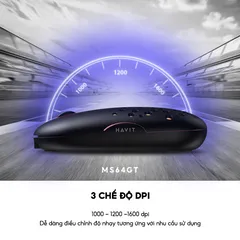 Chuột Không Dây Havit MS64GT - Thiết Kế Ergonomic, 3 Chế Độ DPI, Màu Sắc Năng Động, Phạm Vi 10m, Phù Hợp Cho Game Thủ và Làm Việc Tại Nhà