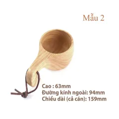 Cốc gỗ Kuksa Bushcraft tự nhiên - Cốc cổ điển vintage, quà tặng hoàn hảo cho cắm trại, du lịch và bạn bè