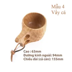 Cốc gỗ Kuksa Bushcraft tự nhiên - Cốc cổ điển vintage, quà tặng hoàn hảo cho cắm trại, du lịch và bạn bè