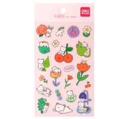 Combo 2 Tấm Sticker Dán Nhãn Deli Nhiều Họa Tiết Xinh Xắn - Trang Trí Sổ Tay, Vở Học, Laptop, Thiết Kế Dễ Thương 25919/25927/25936/25947