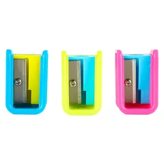 Combo 3 Gọt Bút Chì Mini Deli ER00100 - Gọt Bút Chì Nhỏ Gọn, Lưỡi Thép Sắc Bén, Màu Hồng/Xanh Lam/Xanh Lá