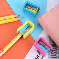 Combo 3 Gọt Bút Chì Mini Deli ER00100 - Gọt Bút Chì Nhỏ Gọn, Lưỡi Thép Sắc Bén, Màu Hồng/Xanh Lam/Xanh Lá