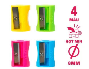 Combo 5 Gọt Bút Chì Mini Deli E0531 - Thiết Kế Nhỏ Gọn, Màu Sắc Bắt Mắt, Lưỡi Sắc Bén Gọt Mịn, Dễ Dàng Sử Dụng