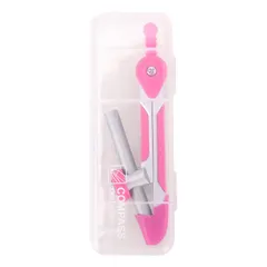 Compa Học Sinh Deli E8615 Kèm Ngòi Chì Bền Bỉ - Thiết Kế Tiện Lợi, Đầu Nhọn Có Nắp Bảo Vệ, Hồng/Xanh