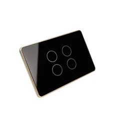 Công Tắc Cảm Ứng Viền Nhôm Zigbee Mặt Kính Phẳng Chữ Nhật - Thiết Bị Thông Minh Điều Khiển Qua Điện Thoại Tuya Smart