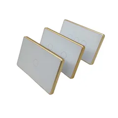 Công Tắc Cảm Ứng Viền Vàng Zigbee Mặt Kính Phẳng Hình Chữ Nhật - Điều Khiển Thông Minh Qua Smartphone, Tương Thích Google Home/Alexa
