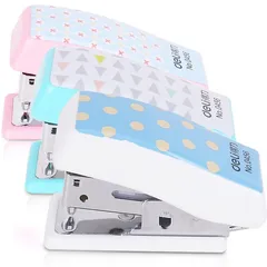 Dập Ghim Mini Deli 456 24/6 - Dập Tối Đa 50 Trang, Thiết Kế Dễ Thay Đạn, Chất Liệu Bền Bỉ, Màu Xanh, Hồng, Trắng