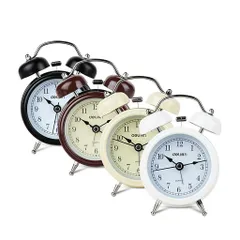 Đồng hồ báo thức Deli 9024 dạ quang khung thép không gỉ - Thiết kế cổ điển, âm thanh lớn và đèn ngủ êm dịu cho giấc ngủ hoàn hảo.