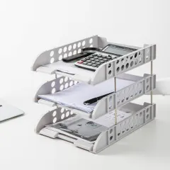 Giá tài liệu 3 ngăn Deli E9217 - Kệ đựng tài liệu HIPS bền đẹp, thiết kế thông thoáng, chân đế chống trơn trượt, tiện dụng cho văn phòng và học tập