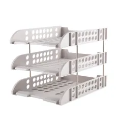 Giá tài liệu 3 ngăn Deli E9217 - Kệ đựng tài liệu HIPS bền đẹp, thiết kế thông thoáng, chân đế chống trơn trượt, tiện dụng cho văn phòng và học tập