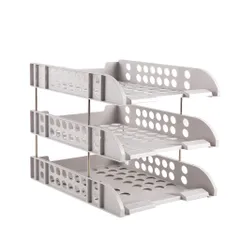 Giá tài liệu 3 ngăn Deli E9217 - Kệ đựng tài liệu HIPS bền đẹp, thiết kế thông thoáng, chân đế chống trơn trượt, tiện dụng cho văn phòng và học tập