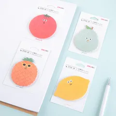 Giấy Nhớ Hình Hoa Quả Deli 25601 - Giấy Ghi Chú Dễ Thương, Dùng Lại, Bám Chắc Cho Sáng Tạo Văn Phòng và Học Tập