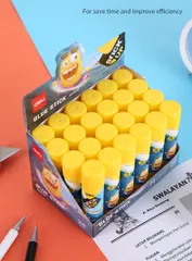 Hồ khô kết dính mạnh Deli 8g EA21010 - Hộp 24 lọ chất lượng cao, ít mùi, khô nhanh, an toàn cho thủ công mỹ nghệ