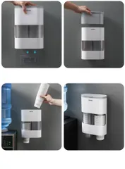 Kệ úp cốc giấy dán tường Oenon - Giải pháp tiện lợi cho quán nước, văn phòng với ngăn để đồ uống hiện đại, không cần khoan tường