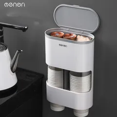 Kệ úp cốc giấy dán tường Oenon - Giải pháp tiện lợi cho quán nước, văn phòng với ngăn để đồ uống hiện đại, không cần khoan tường
