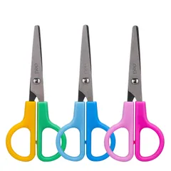Kéo Mũi Tròn Học Sinh Deli ED60601 - Chất Liệu Thép Không Gỉ, Thiết Kế Đẹp, Có Đầu Bọc Bảo Vệ, Dụng Cụ Học Tập Tiện Dụng