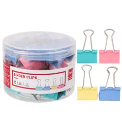 Kẹp bướm Deli E8553A hộp 24 chiếc - Kẹp giấy bền bỉ, chắc chắn, nhiều màu sắc cho văn phòng và học tập